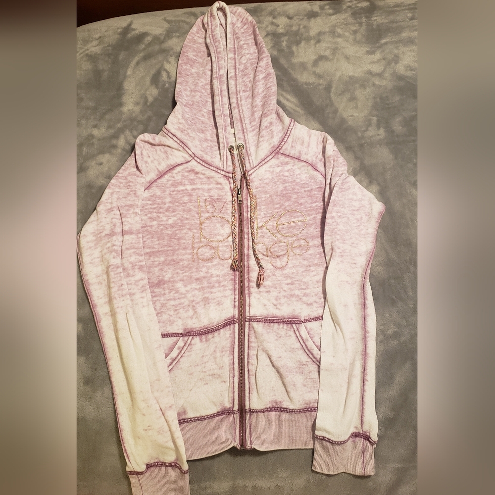 BKE Lounge Pink Zip Up Hoodie Size Medium